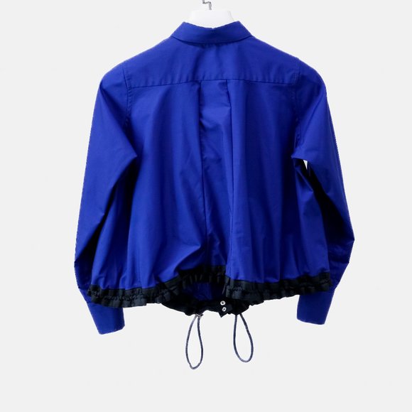Sacai Luck Blue Drawstring Button Up Shirt - Picture 3 of 14